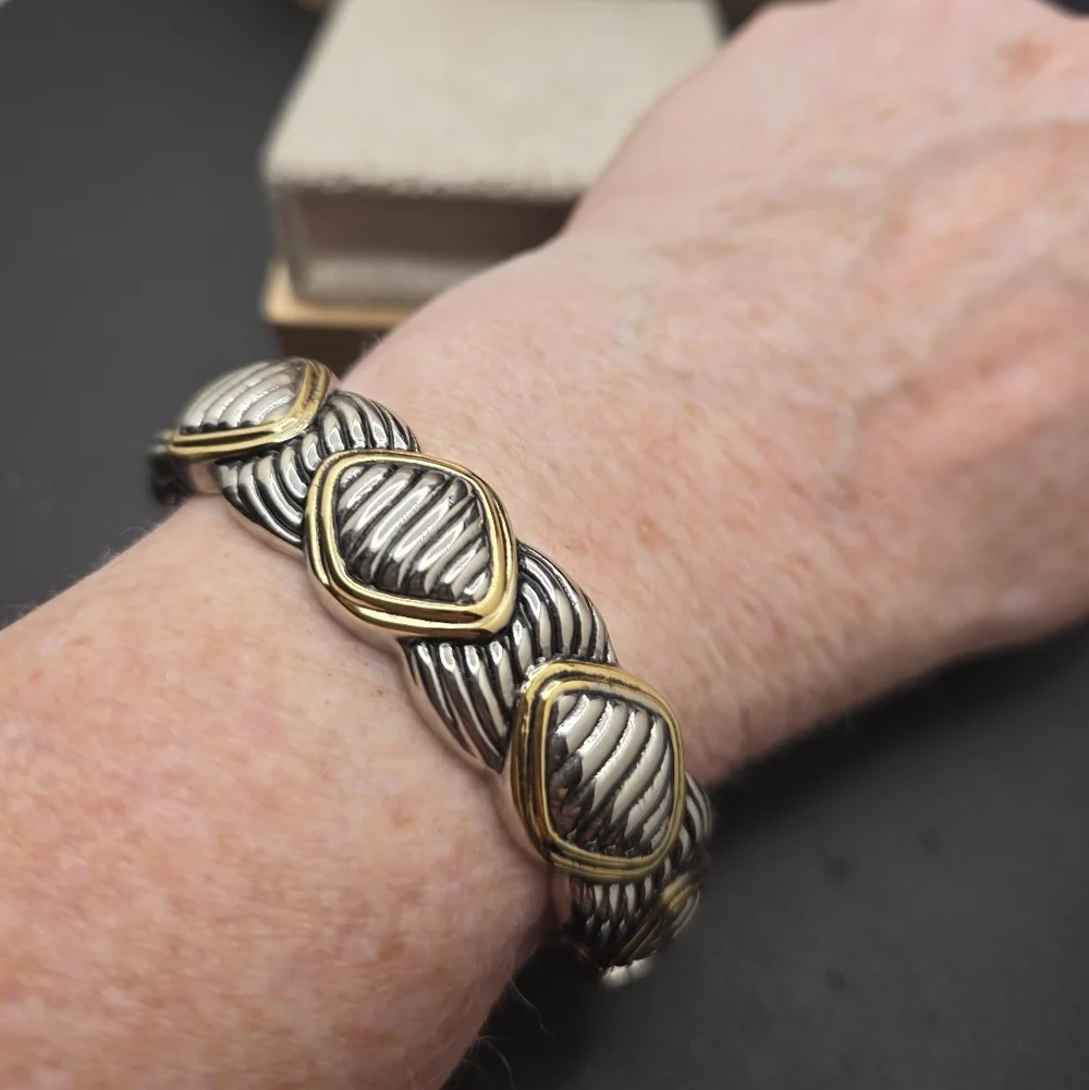 Elegant Silver and Gold Women's Bracelet (2293)